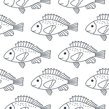 Fish family seamless pattern vector illustration Stock Illustration