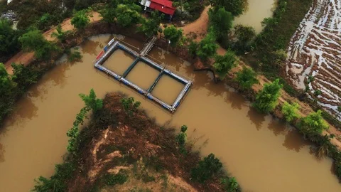 Fish farm cage system Stock-Footage 118238711