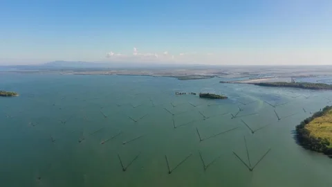 Fish farm with cages. Philippines. Stock Footage 241892557