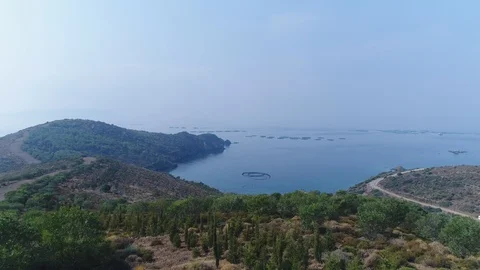 Fish farm view from the mountains Video stock 128854664