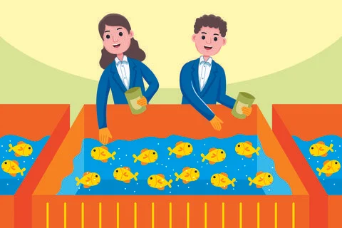 Fish Farmer Profession Stock Illustration