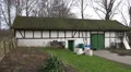 Fish-farming building in cold season nature reserve pan HD Footage