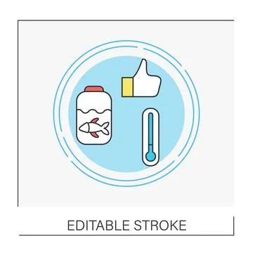 Fish farming concept line icon Stock Illustration