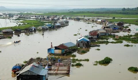 Fish farming at La Nga  river Stock Photos