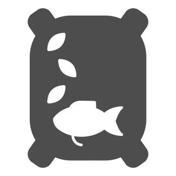 Fish feed solid icon. Food for fish illustration isolated on white. Lure glyph Stock-Illustration