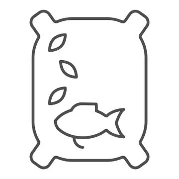 Fish feed thin line icon. Food for fish illustration isolated on white. Lure Stock-Illustration