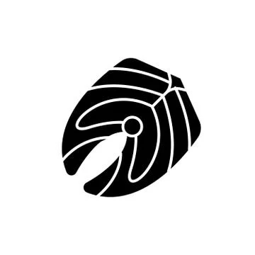 Fish fillet black icon, vector sign on isolated background. Fish fillet concept Stock Illustration