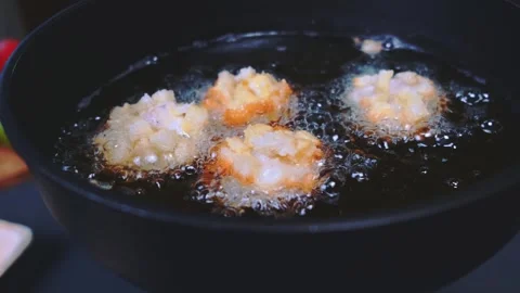 Fish fillet fried in a pan Stock Footage 249079612