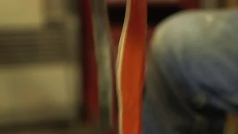 Fish fillets being hanged for drying in a cabin 스톡 동영상 83179739