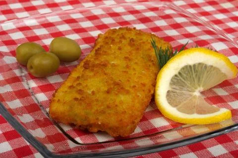 Fish fillets, breaded Stock Photos