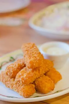 Fish fingers Foto stock