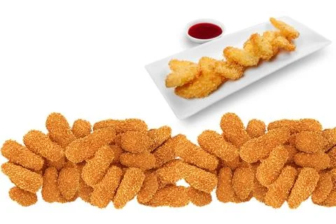 Fish fingers on a white background Illustrazione stock