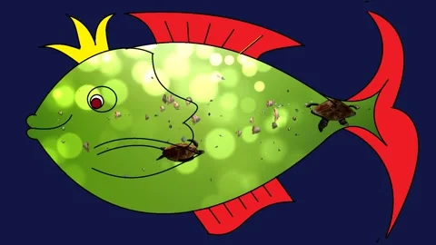 Fish with fish. Video stock 136172070