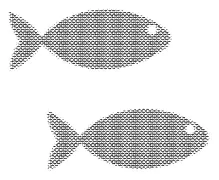 Fish Fish Pair Collage Ilustração Stock