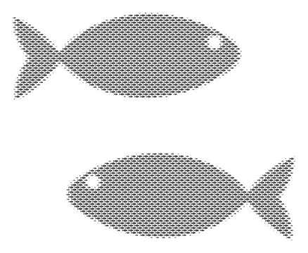 Fish Fish Pair Collage Ilustração Stock