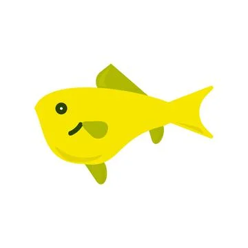 Fish flat icon. Pictogram for web. Simple symbol isolated on white background Stock Illustration