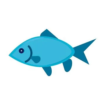 Fish flat icon. Pictogram for web. Simple symbol isolated on white background Stock Illustration