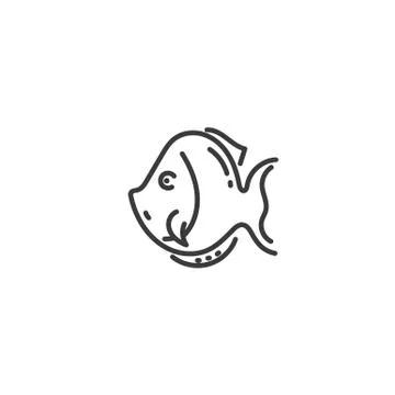 Fish flat outline icon of Egypt, concept silhouette Stock Illustration