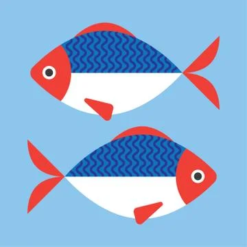 Fish flat style vector illustration Stock Illustration