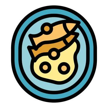 Fish food icon vector flat Stock Illustration