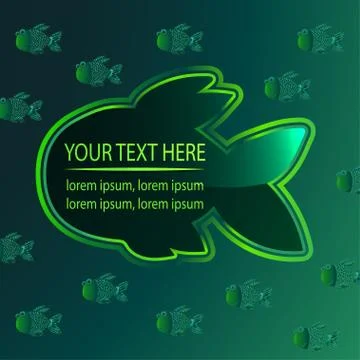 Fish frame template Stock Illustration