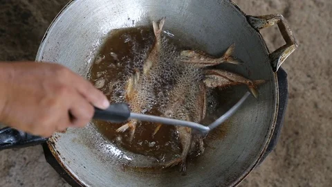 Fish fried 001 Stock Footage 91362204