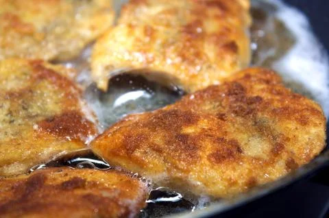 Fish fried in coating Stock Photos