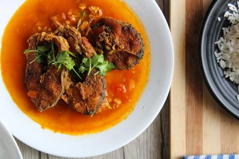 Fish fried curry Stock Photos