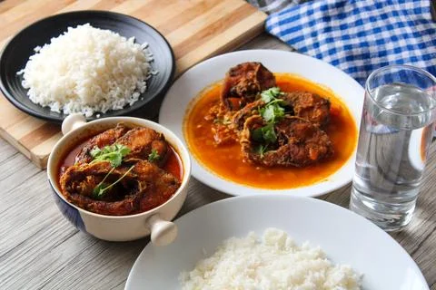 Fish fried curry Stock Photos