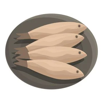 Fish fried icon cartoon vector. Portugal food Stockillustratie