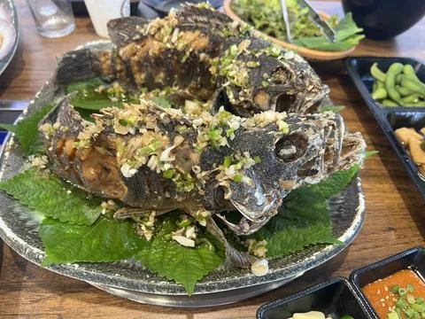 Fish fried Foto stock