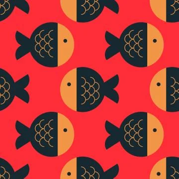 Fish geometric pattern Illustrazione stock