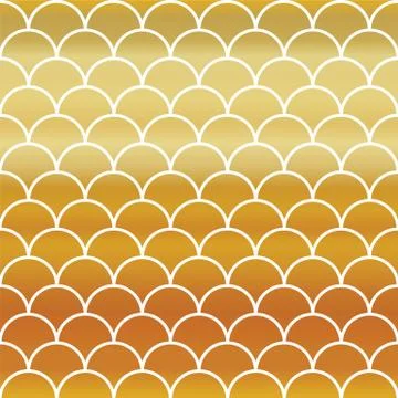 Fish Gold Scales Seamless Pattern Illustrazione stock