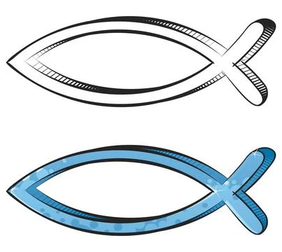 Fish graffiti symbol Stock Illustration