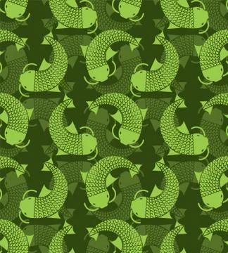 Fish green hunter pattern. Protective camouflage background. Military texture Stock Illustration