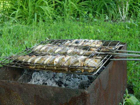 Fish grill Stock Photos
