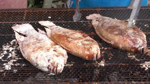Fish grilled Stock Footage 91883703