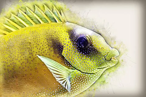 Fish with grunge effect Stock Illustration