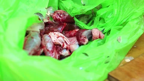 Fish guts in a bag after cleaning the fish, close-up 스톡 동영상 311645918