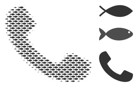Fish Halftone Call Mosaic 스톡 일러스트