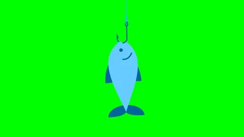 A fish hit by the fishing hook, hooked fish. Metal fishing hook on a line Stock Footage 276066505
