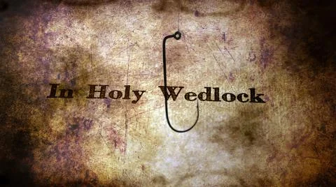 Fish hook against holy wedlock  bait concept. Stock Illustration