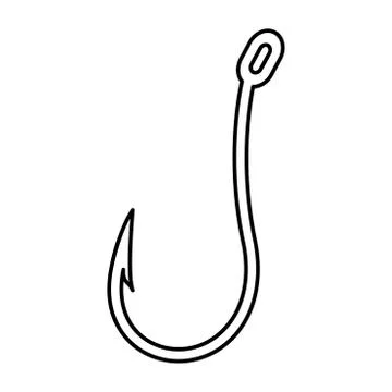 Fish hook black color icon . Stock Illustration