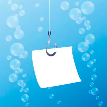 Fish Hook Blank Message Note Stock Illustration