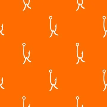 Fish hook with earthworm pattern seamless Stock Illustration