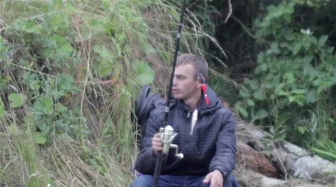 Fish on the hook Stock Footage 65817259