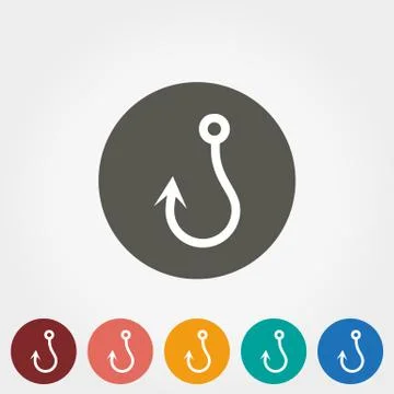 Fish hook icon Stock Illustration