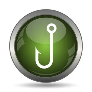 Fish hook icon. Internet button on white background. . Stock Illustration