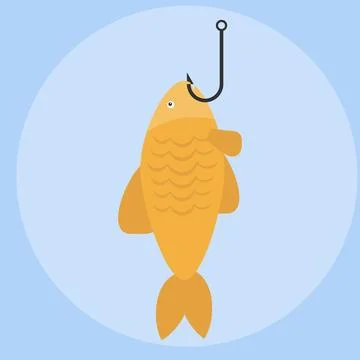 Fish on the hook Stock Illustration