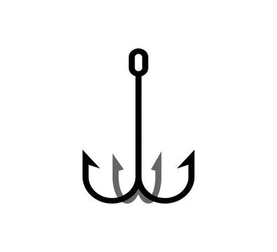 Fish hook isolated. Hook for catching fish. fishing tackle Stock Illustration